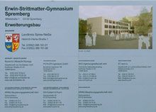 Bautafel am Spremberger Gymnasium
